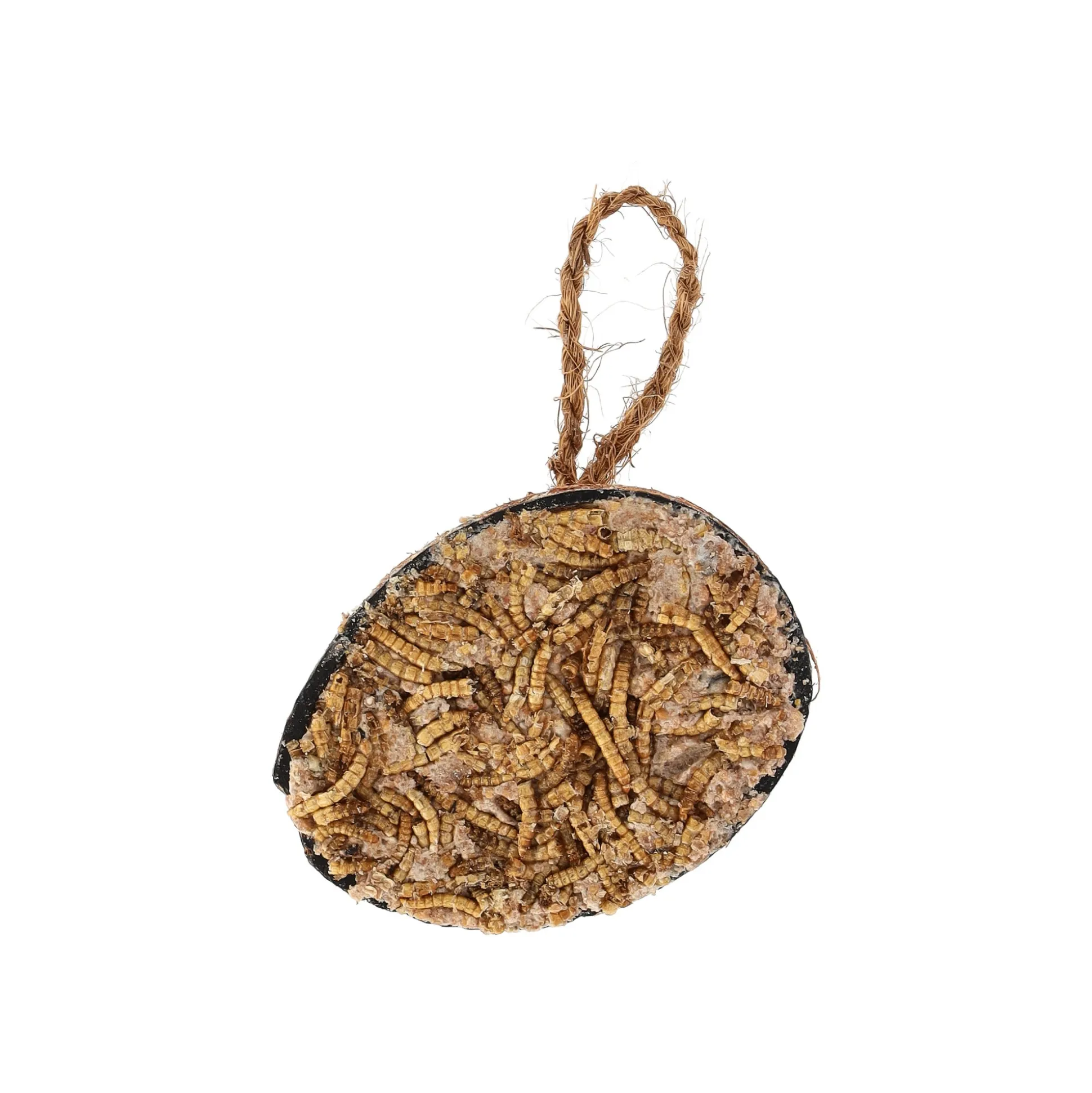 Cocosnoot half vet met meelworm Smulti