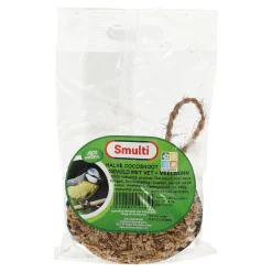Cocosnoot half vet met meelworm Smulti