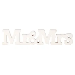 Deco hout Mr&Mrs 24 cm assorti