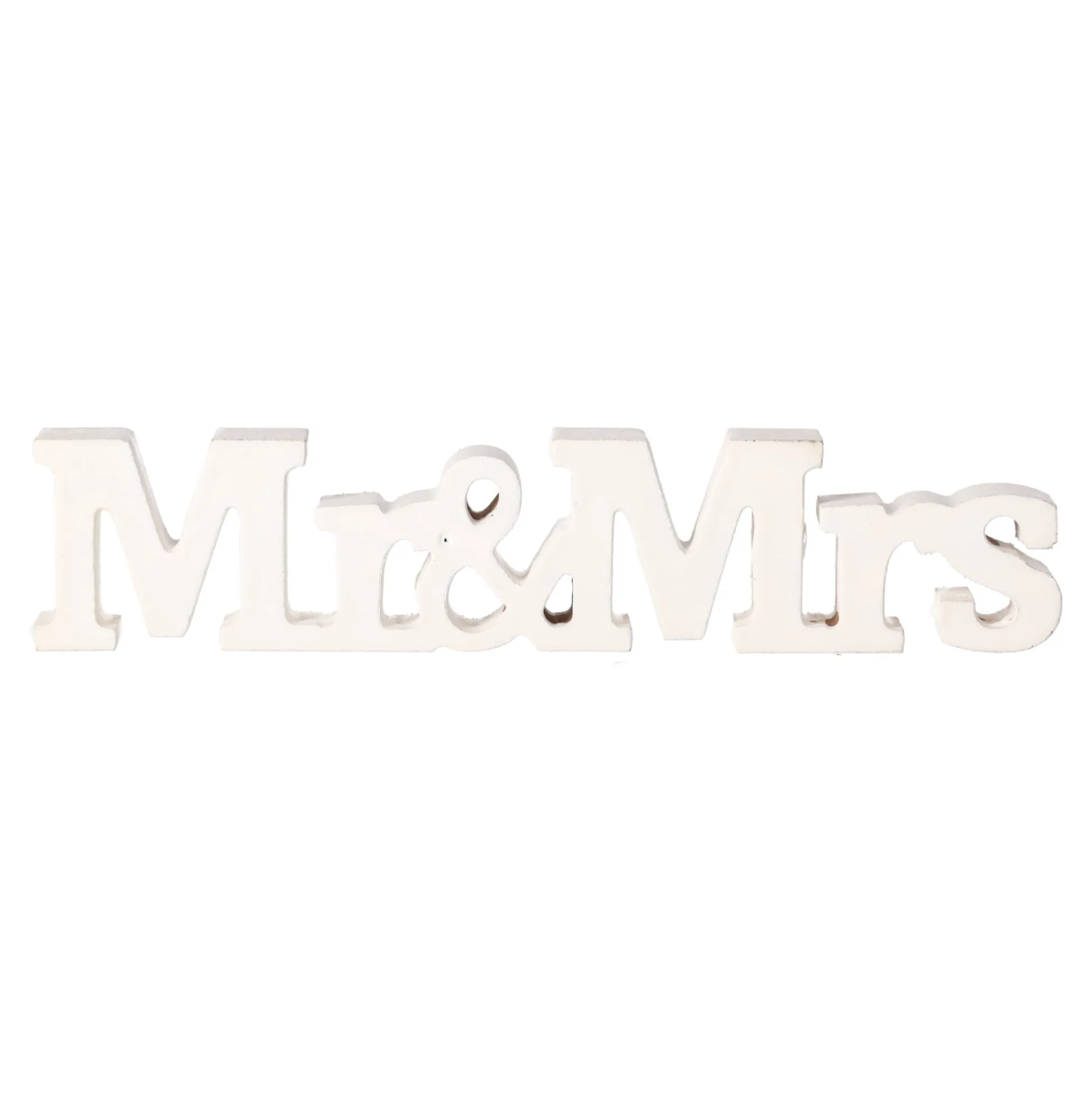 Deco hout Mr&Mrs 24 cm assorti