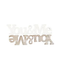 Deco hout You&Me 22 cm assorti
