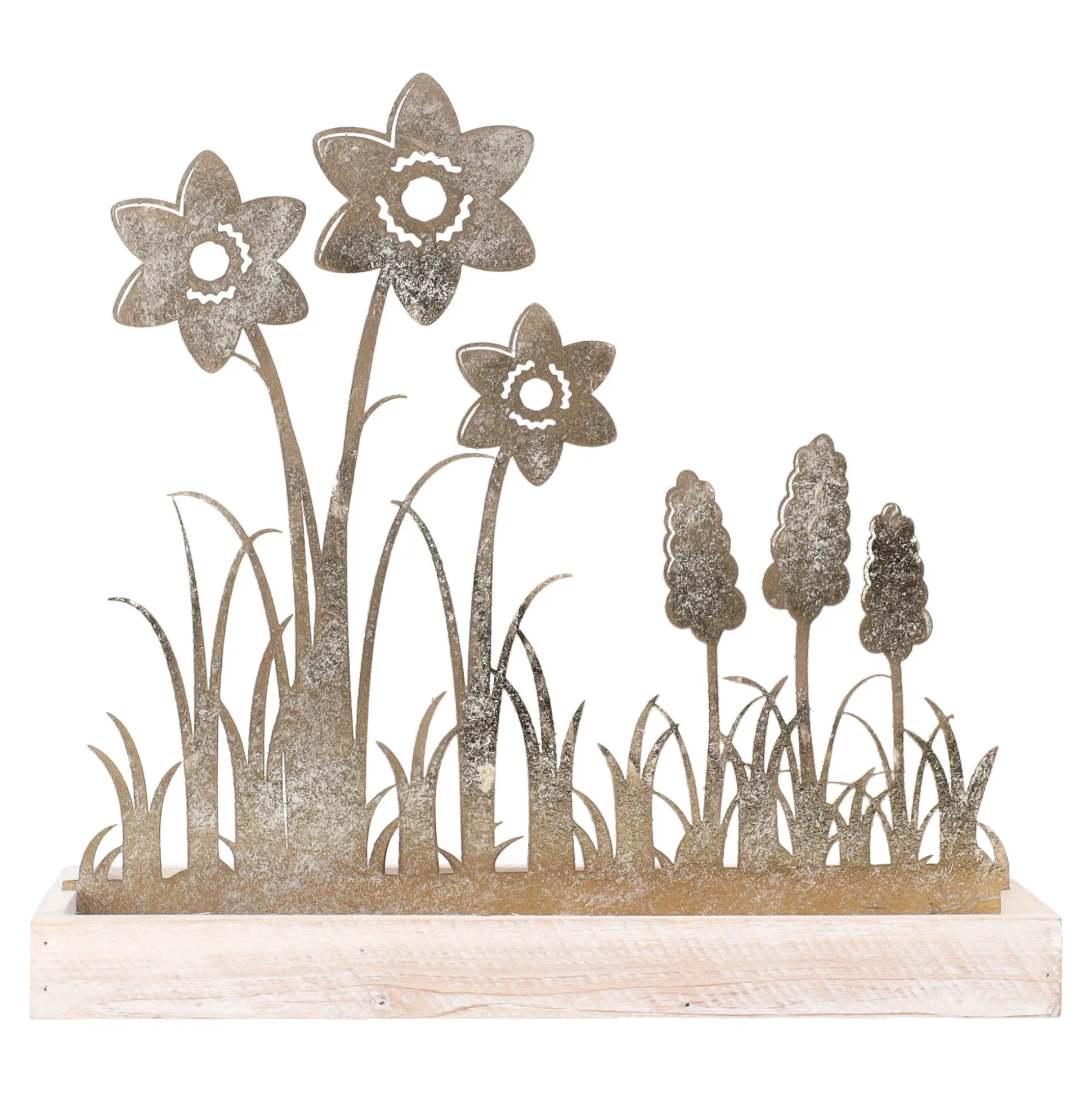 Deco metaal 30 x 28 cm gold wash