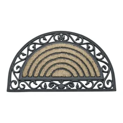 Deurmat rubber-kokos halfrond 45x75cm