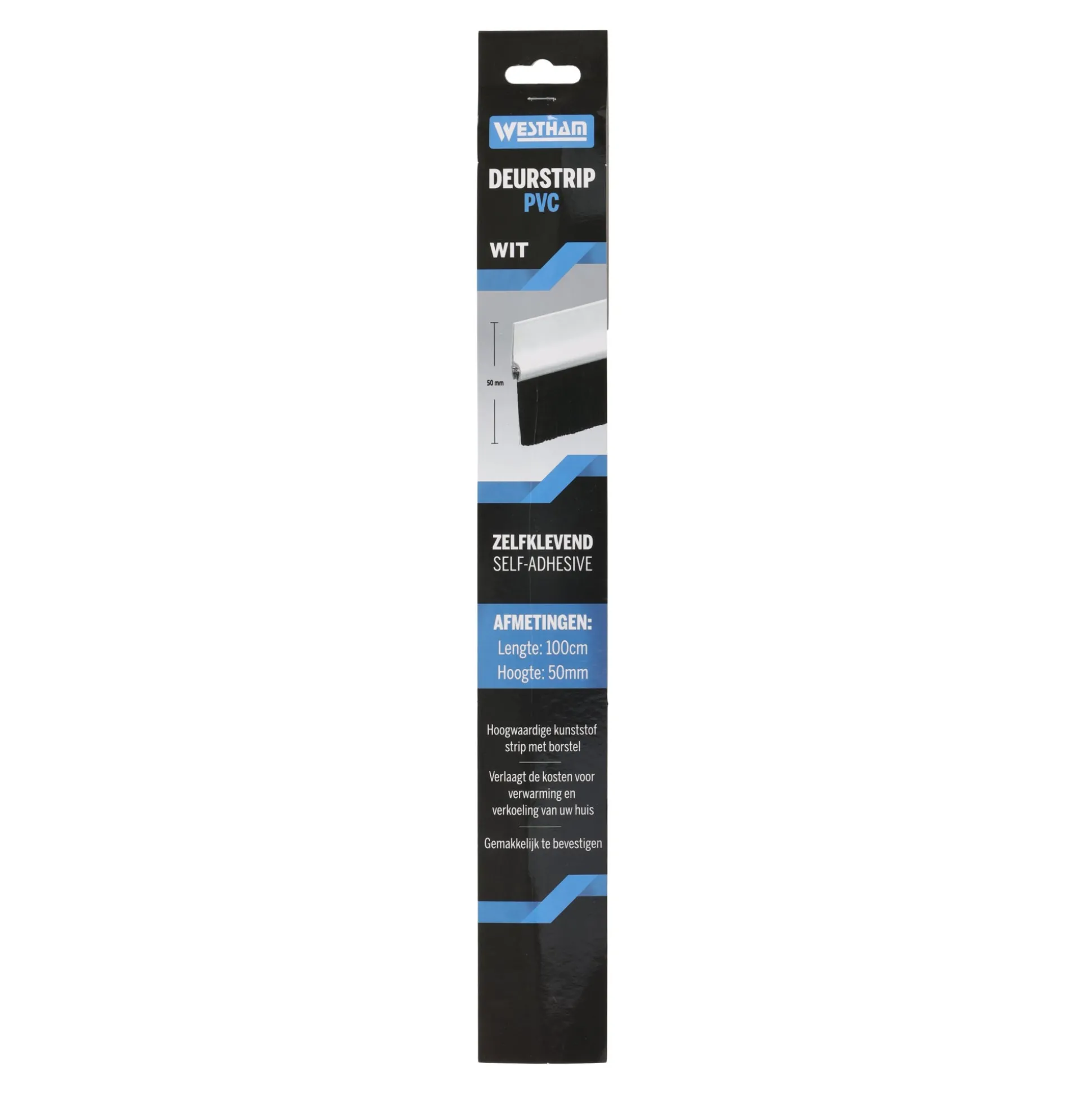 Deurstrip PVC wit 100cm