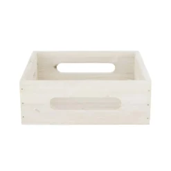 Dienblad hout 18 x 18 x 6 cm white