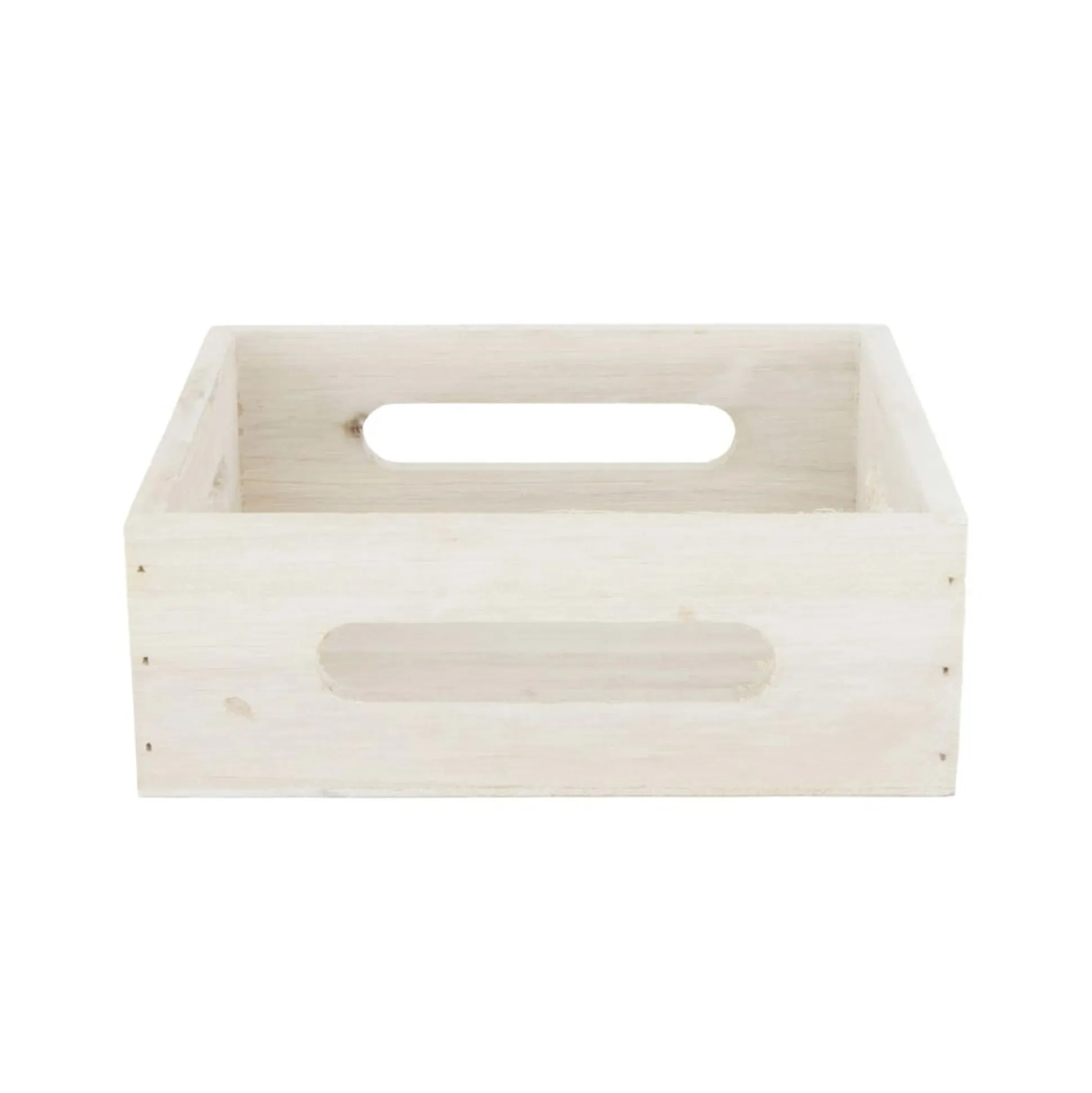 Dienblad hout 18 x 18 x 6 cm white