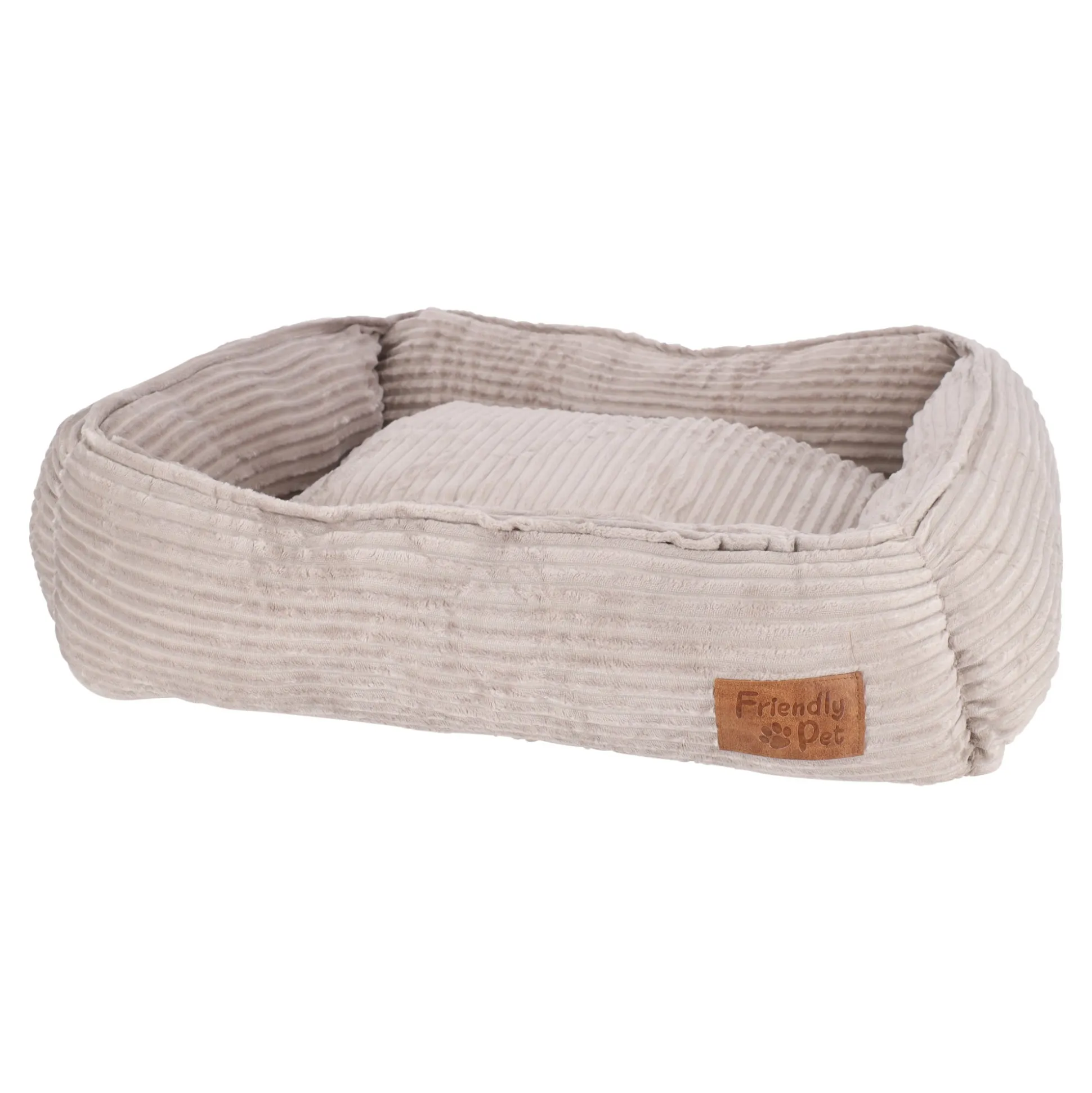 Dierenmand stripe design 65x60x20cm taupe