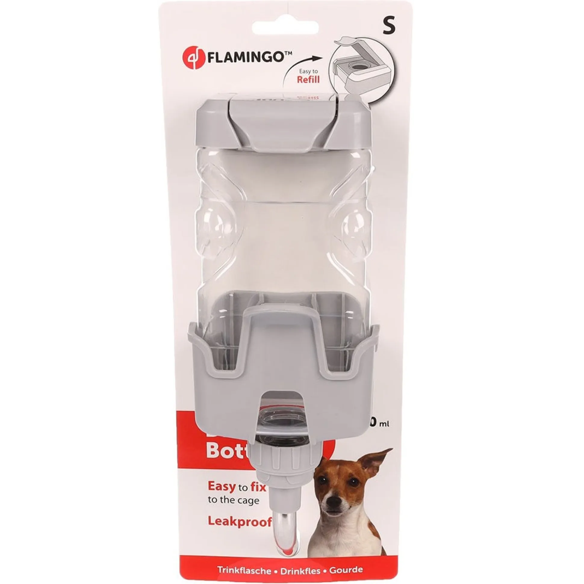 Drinkfles hond duna 800 ml grijs