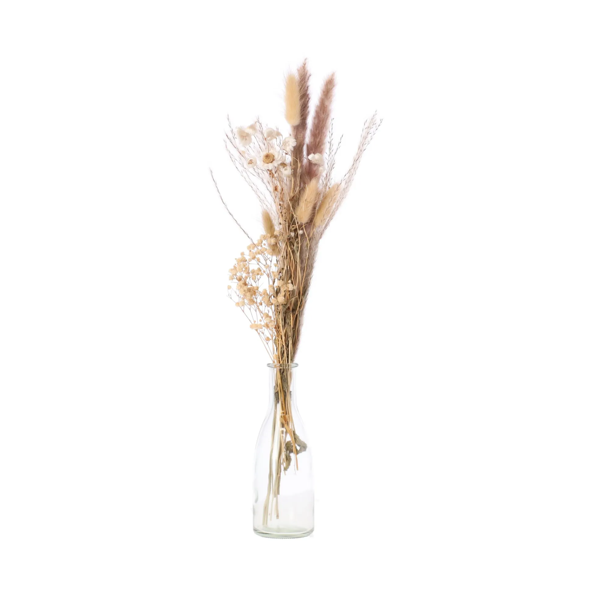 Droogbloem boeket met vaas naturel