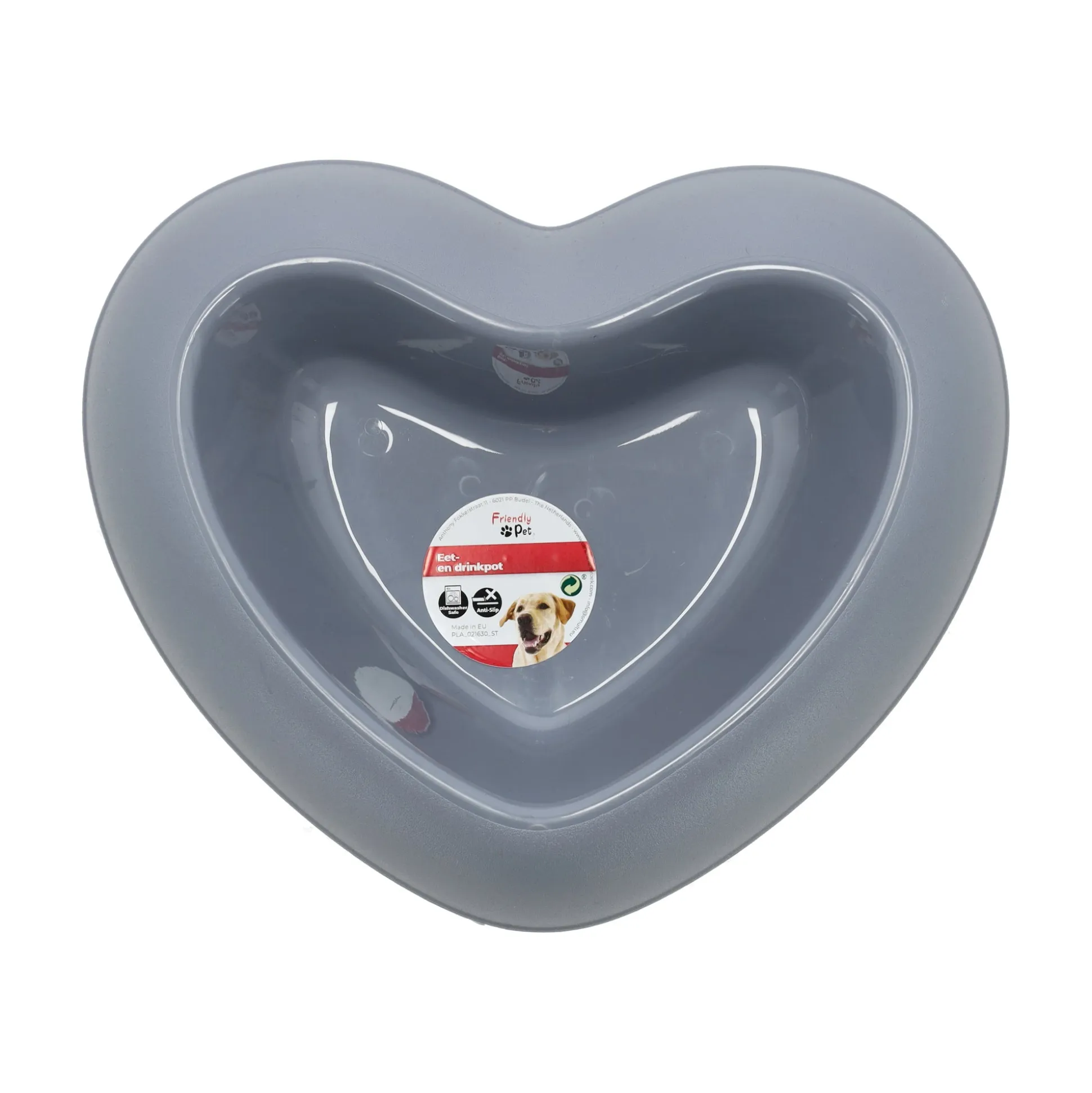 Eet en drinkpot hart blauw 750ml