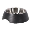 Eetpot hond ribbel zwart 700ml