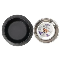 Eetpot hond ribbel zwart 700ml
