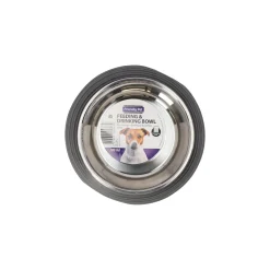 Eetpot hond ribbel zwart 700ml
