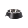 Eetpot hond ribbel zwart 160ml