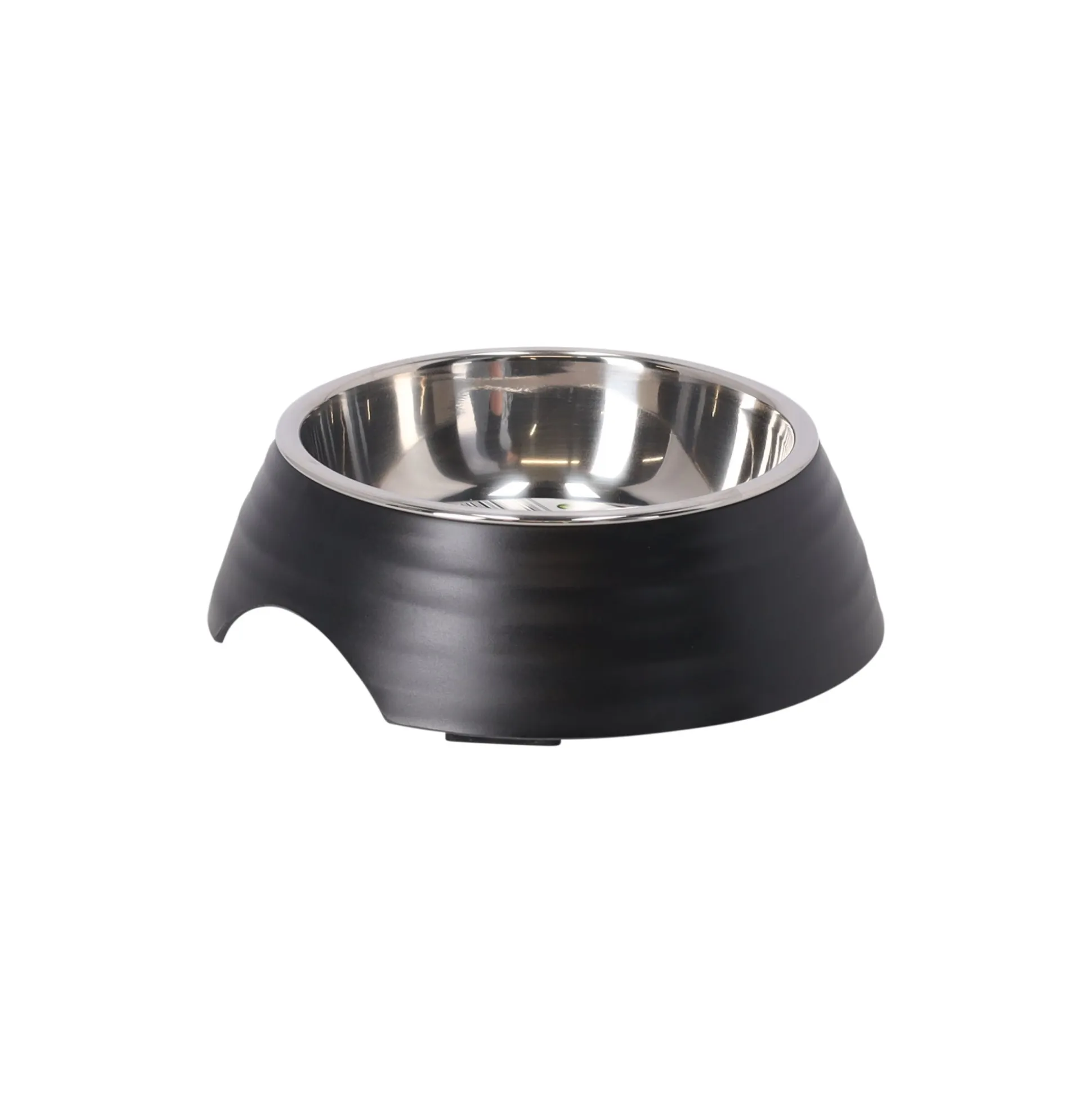 Eetpot hond ribbel zwart 160ml