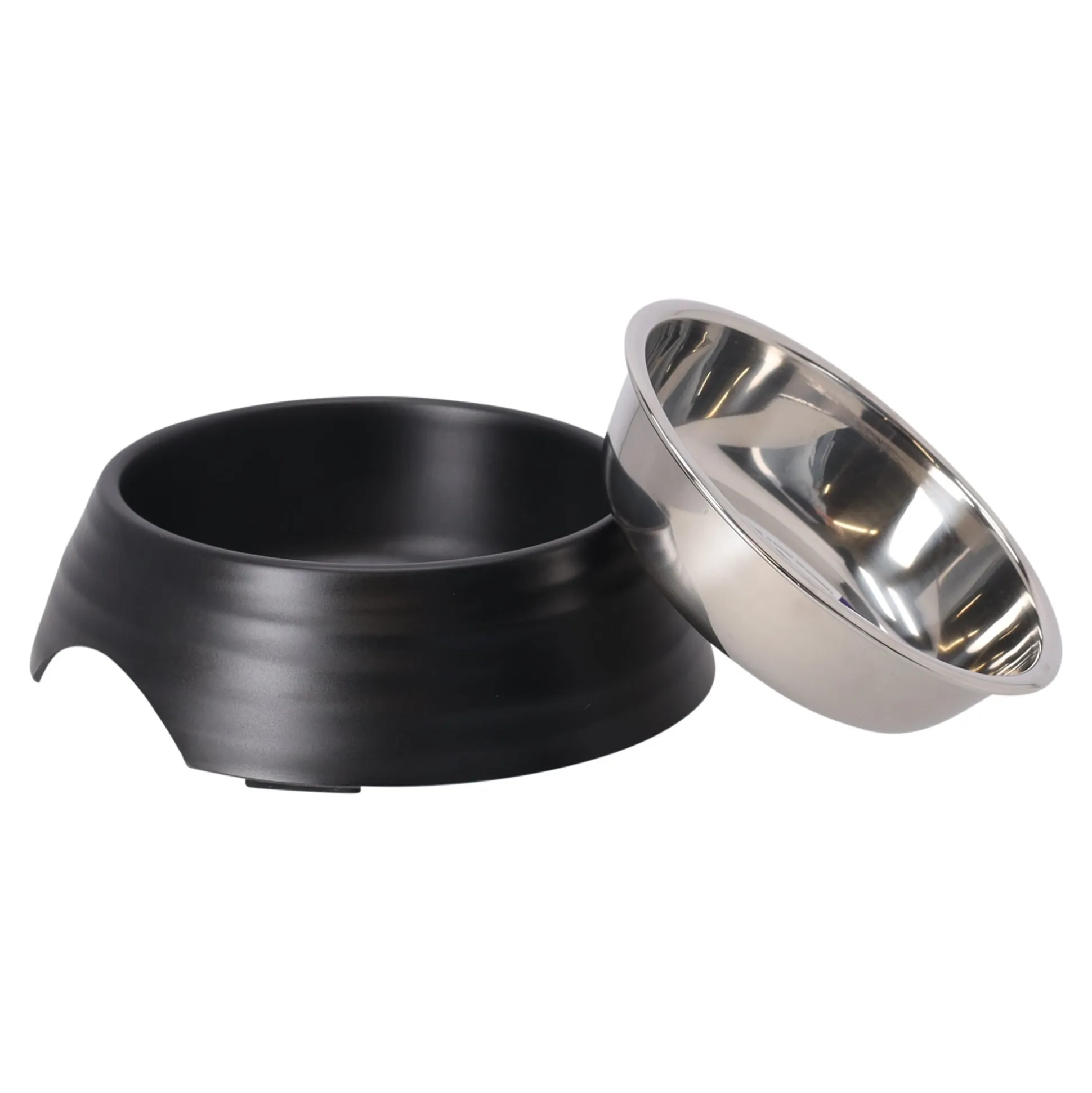 Eetpot hond ribbel zwart 160ml
