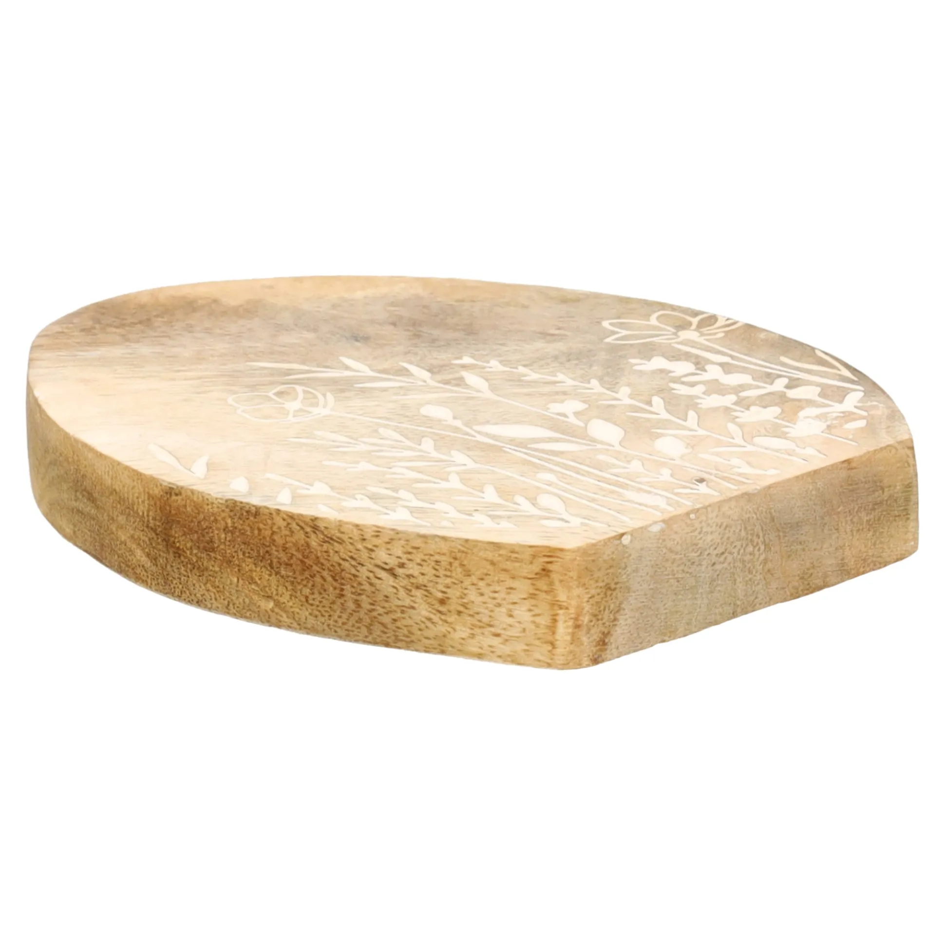 Ei staand bloem hout 12 cm