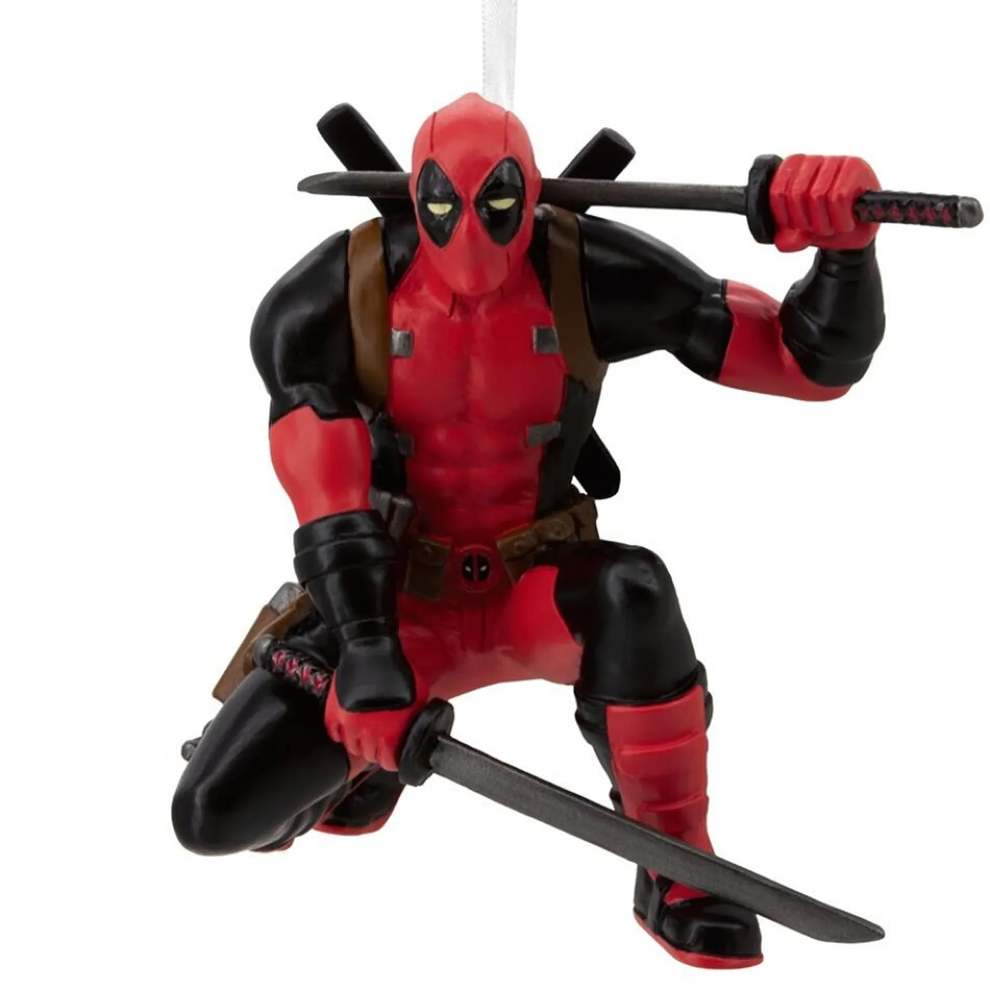 Famous character Deadpool Crouching Hallmark