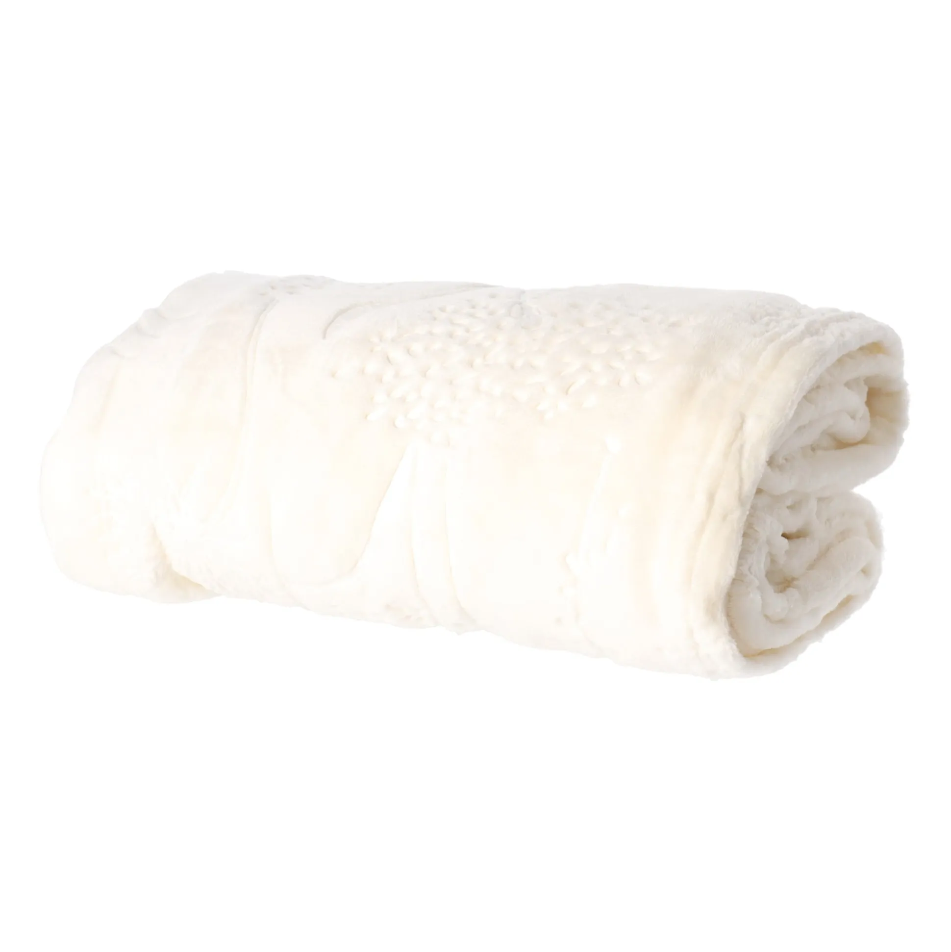 Fleece deken flower 130 x 170 cm creme