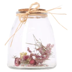 Fles bloemen glas 15 cm multi