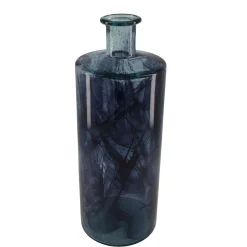 Fles glas recycle blauw 15 x 40 cm