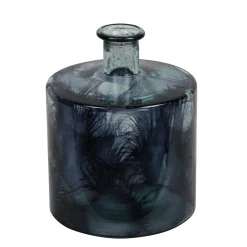 Fles glas recycle blauw 20 x 20 x 26 cm