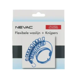 Flexibele waslijn met knijpers 190-240 cm