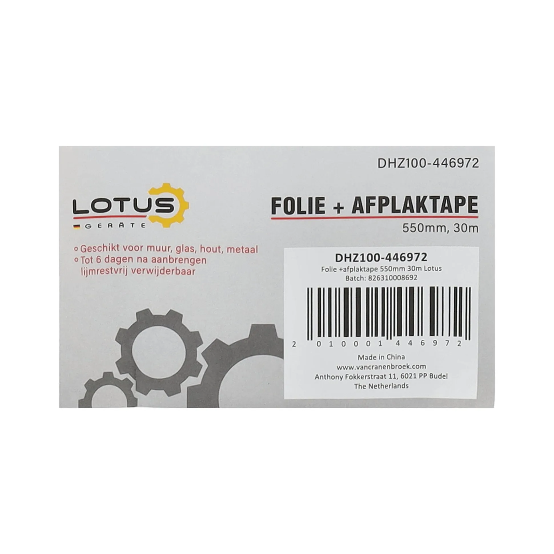 Folie met afplaktape 550 mm 30 m Lotus