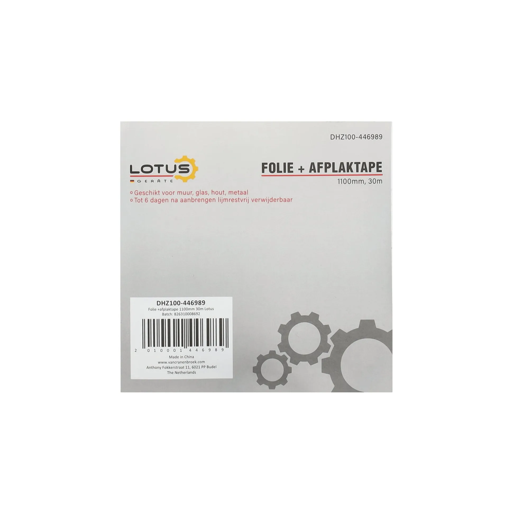 Folie met afplaktape 1100 mm 30 m Lotus