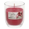 Geurkaars in glas 7 x 8 cm - raspberry rose