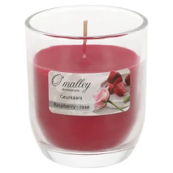 Geurkaars in glas 7 x 8 cm - raspberry rose
