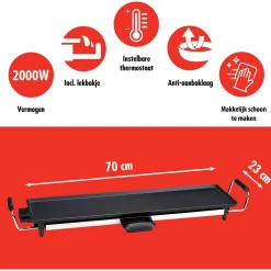 Grill Teppanyaki 70 x 23 cm 2000W Alpina