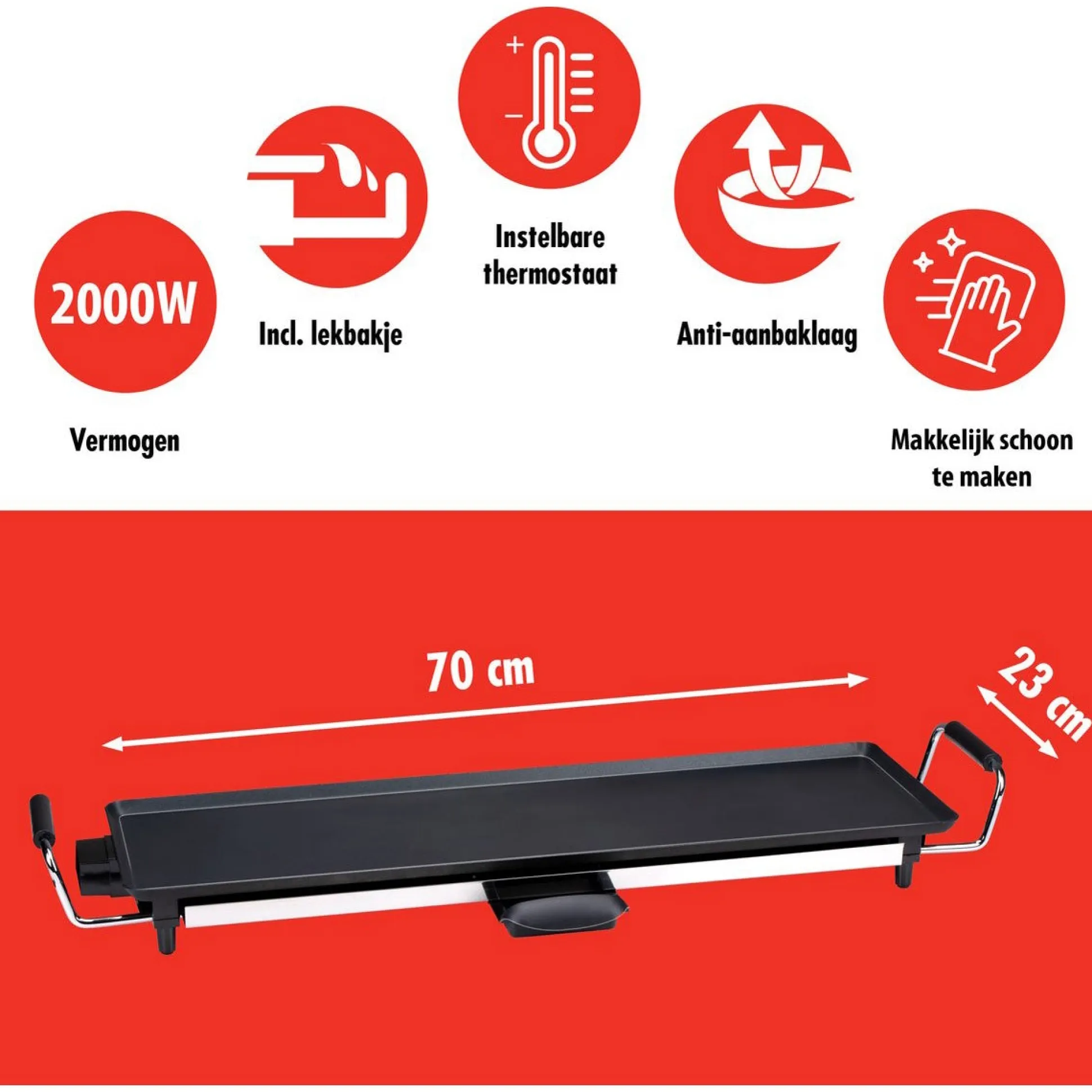 Grill Teppanyaki 70 x 23 cm 2000W Alpina