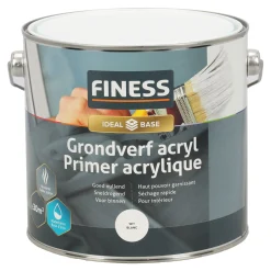 Grondverf acryl wit 2.5L Finess