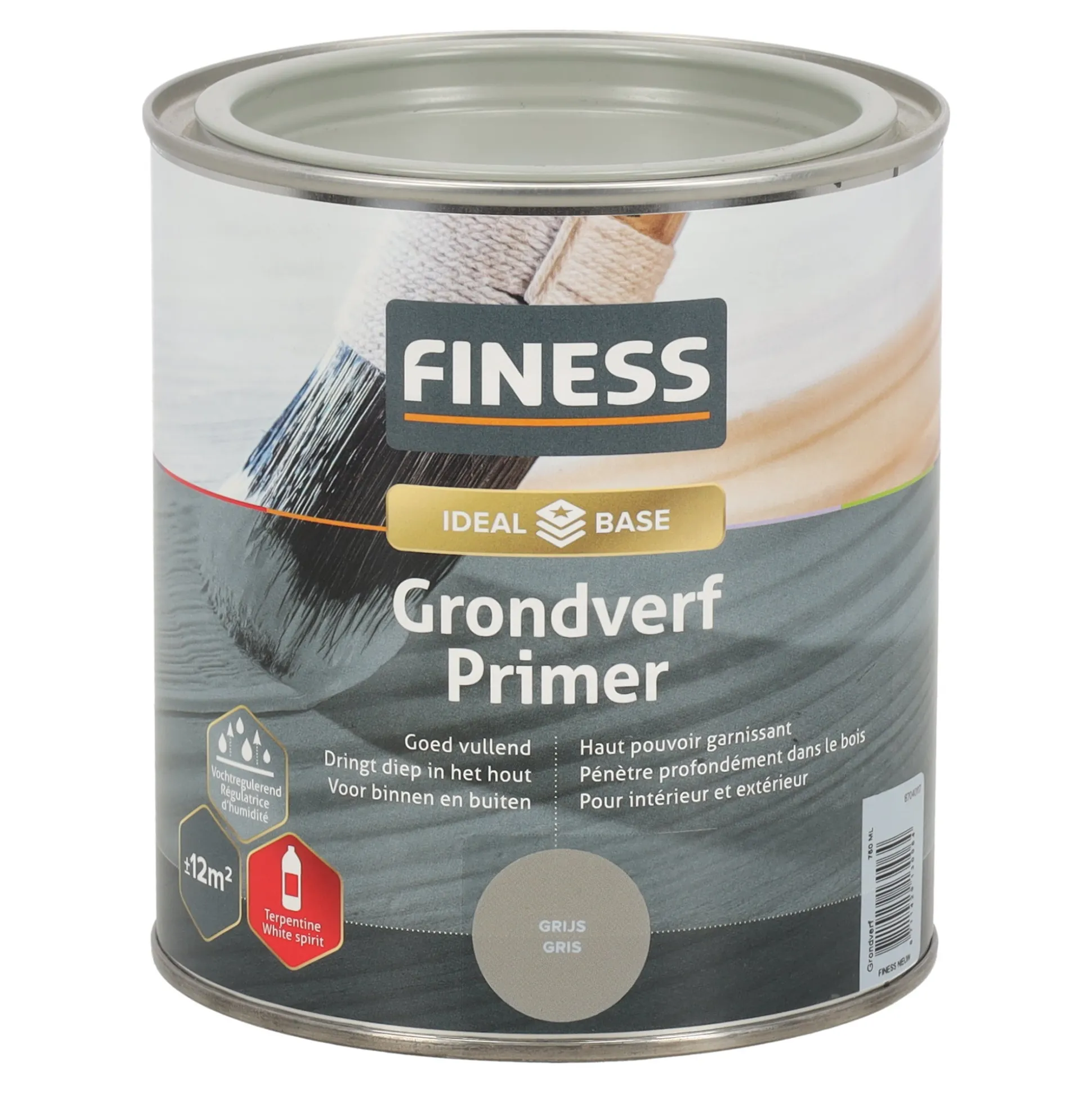 Grondverf grijs 750ml Finess