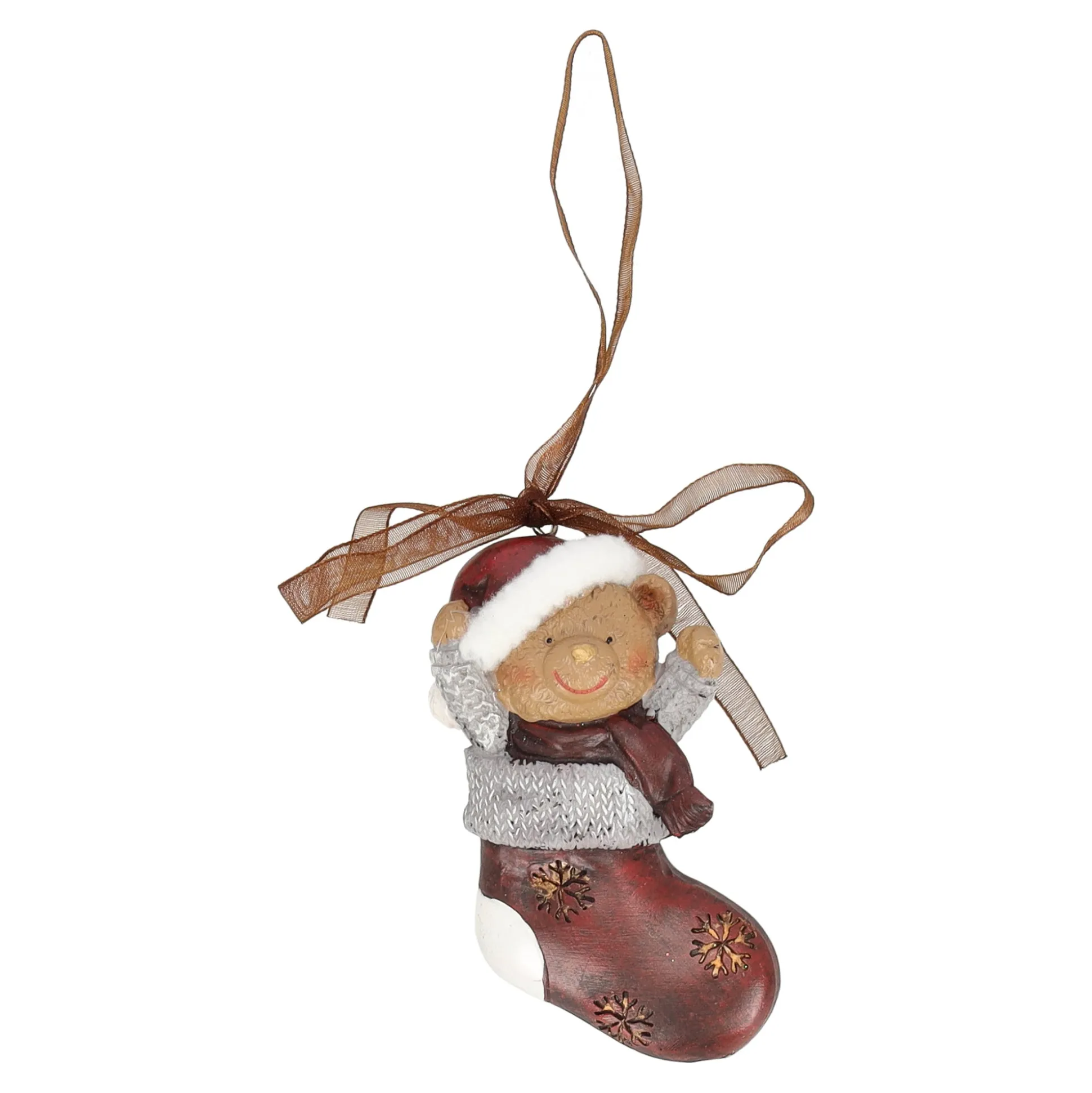 Hanger cadeau beer grijs 8 cm