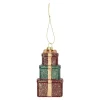 Hanger cadeau rood groen 6 x 10 cm
