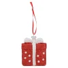 Hanger cadeau rood wit 7 x 8 cm