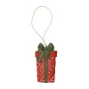 Hanger cadeau strik groen 9 cm