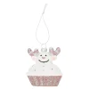 Hanger cupcake rendier roze 7 x 8 cm