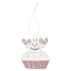 Hanger cupcake rendier roze 7 x 8 cm