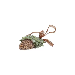 Hanger dennenappel groot groen 9 cm