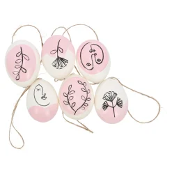 Hanger ei naturel roze 6st