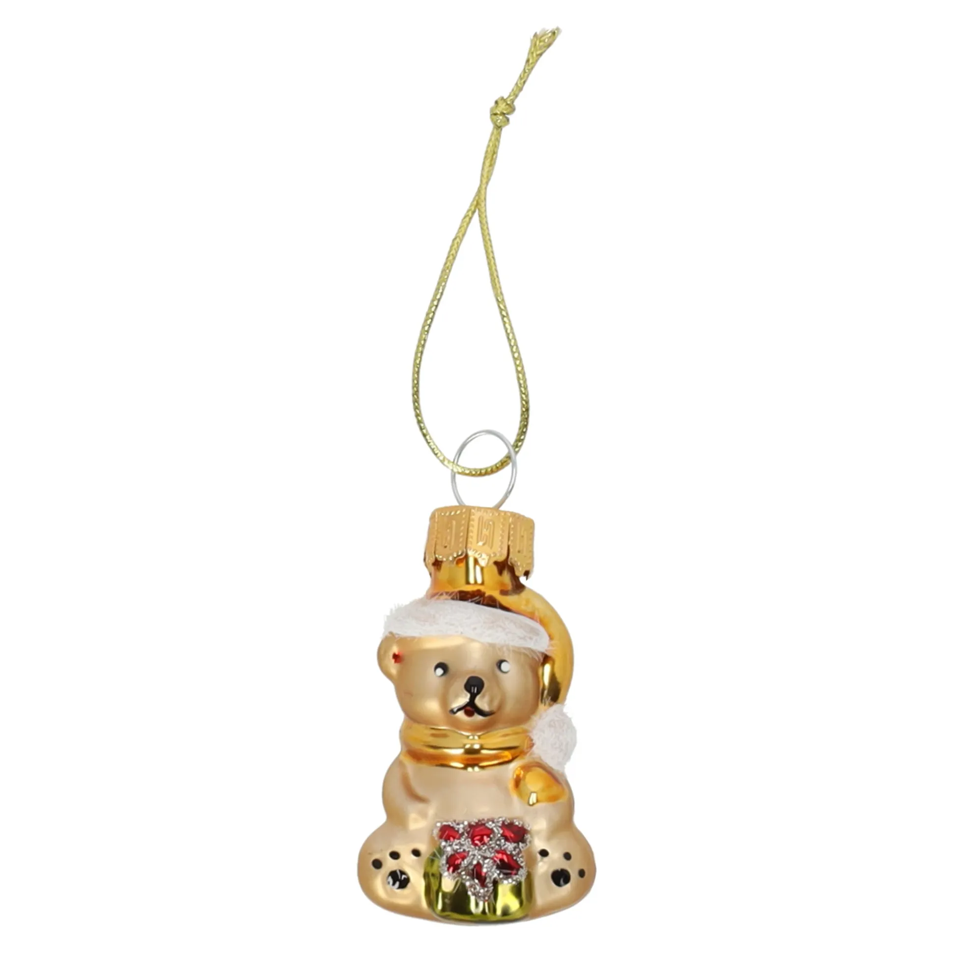 Hanger glas beer met cadeau goud