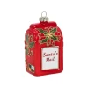 Hanger glas brievenbus santa rood