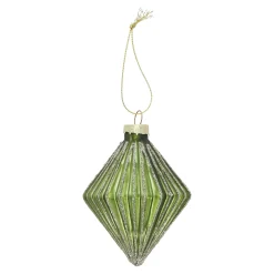 Hanger glas diamant 9 cm groen