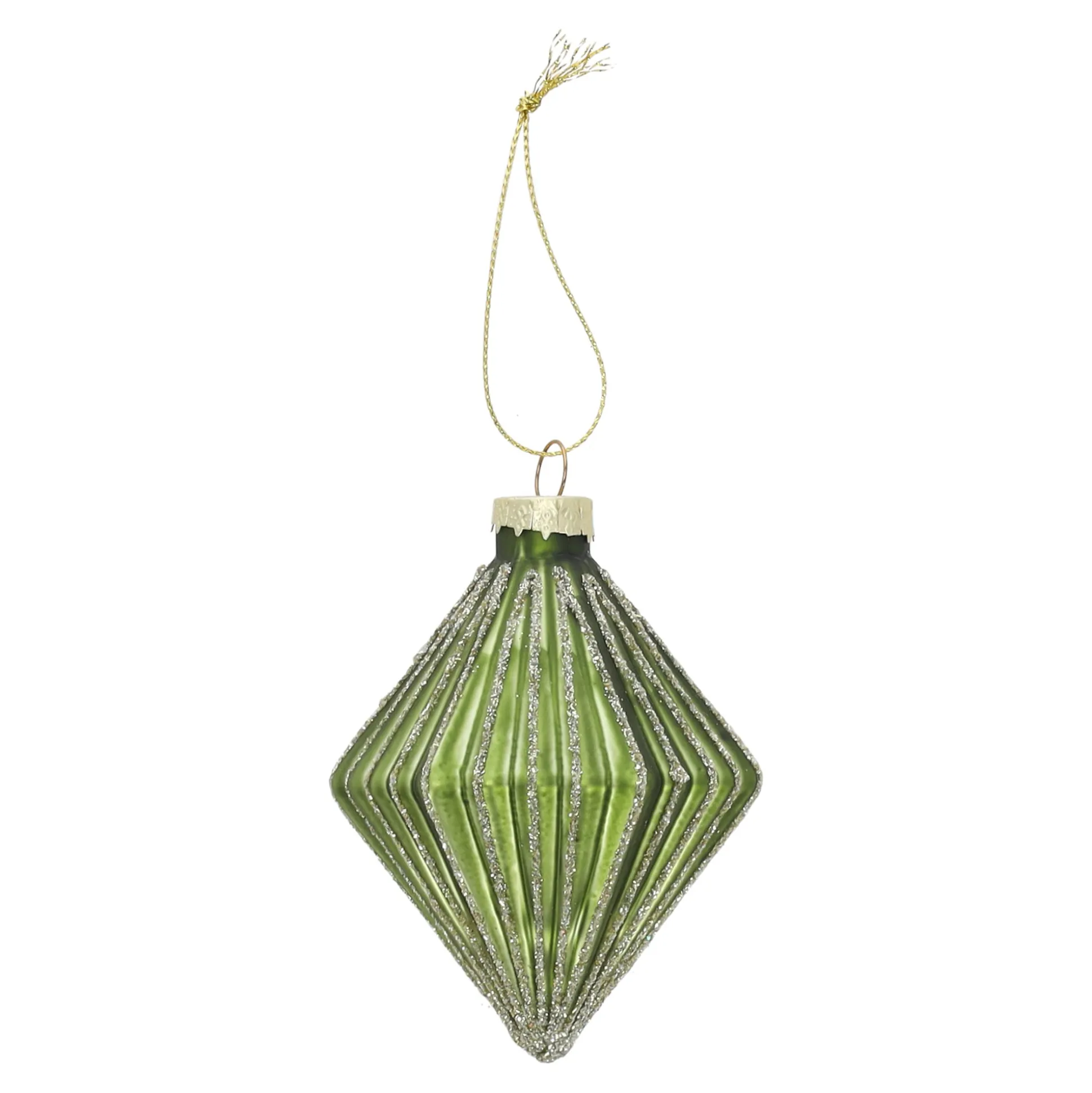 Hanger glas diamant 9 cm groen