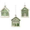 Hanger glas huis groen 10 cm