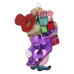 Hanger glas konijn hoed rood