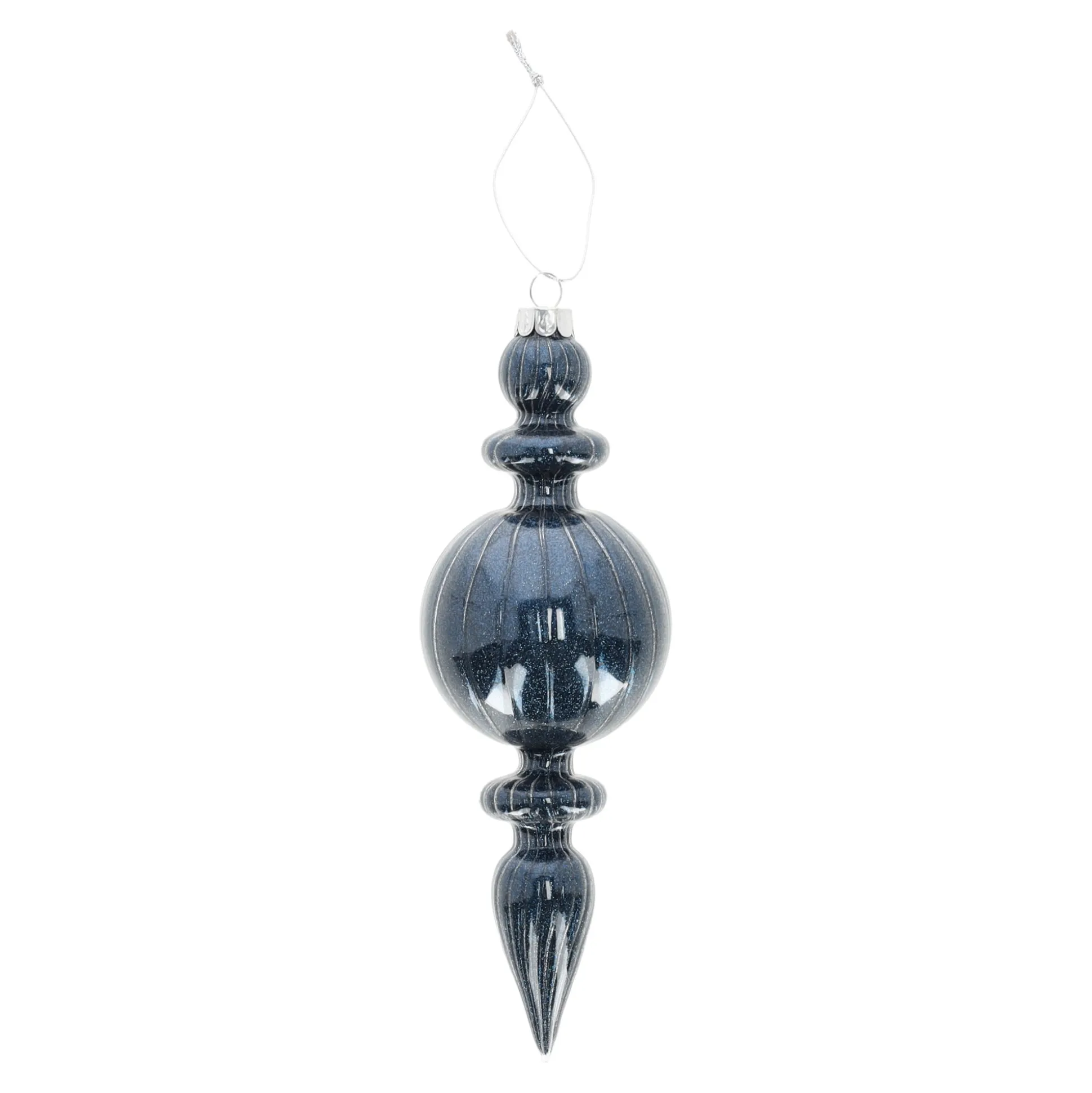 Hanger glas pegel 21 cm blauw
